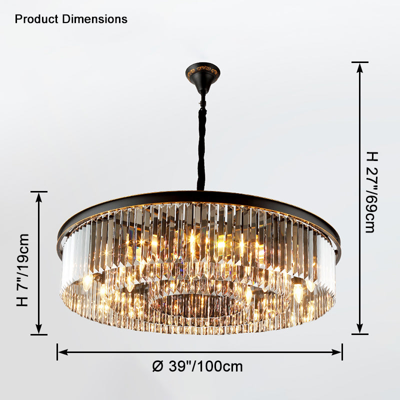 WOW Smoked Crystal Round Chandelier-wow2919