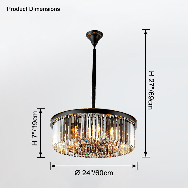 WOW Smoked Crystal Round Chandelier-wow2919