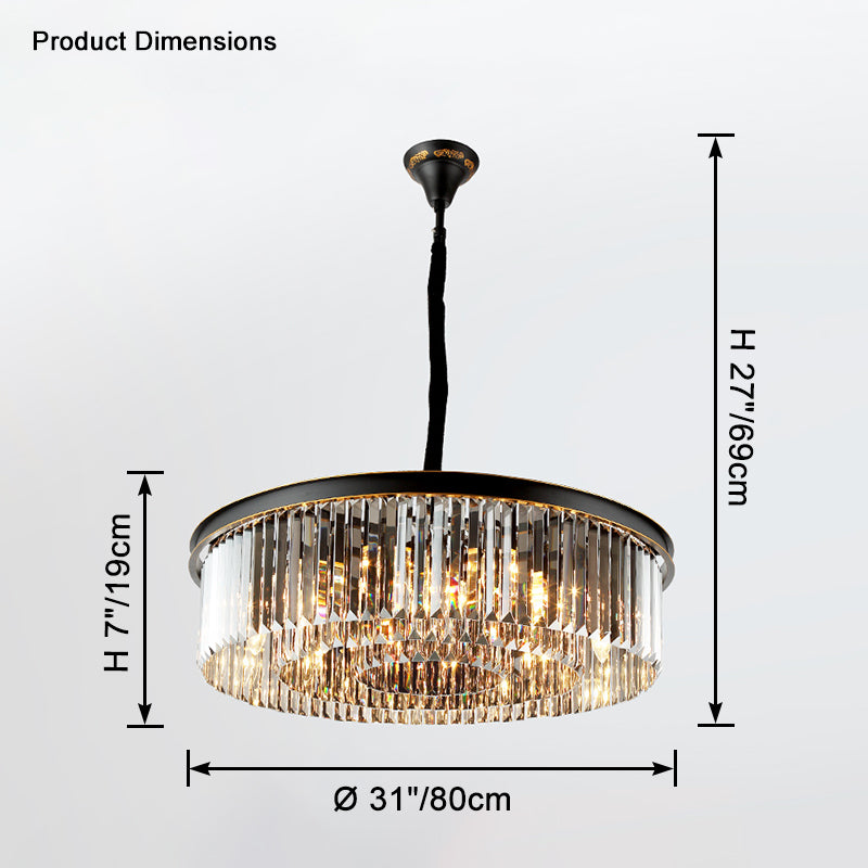 WOW Smoked Crystal Round Chandelier-wow2919