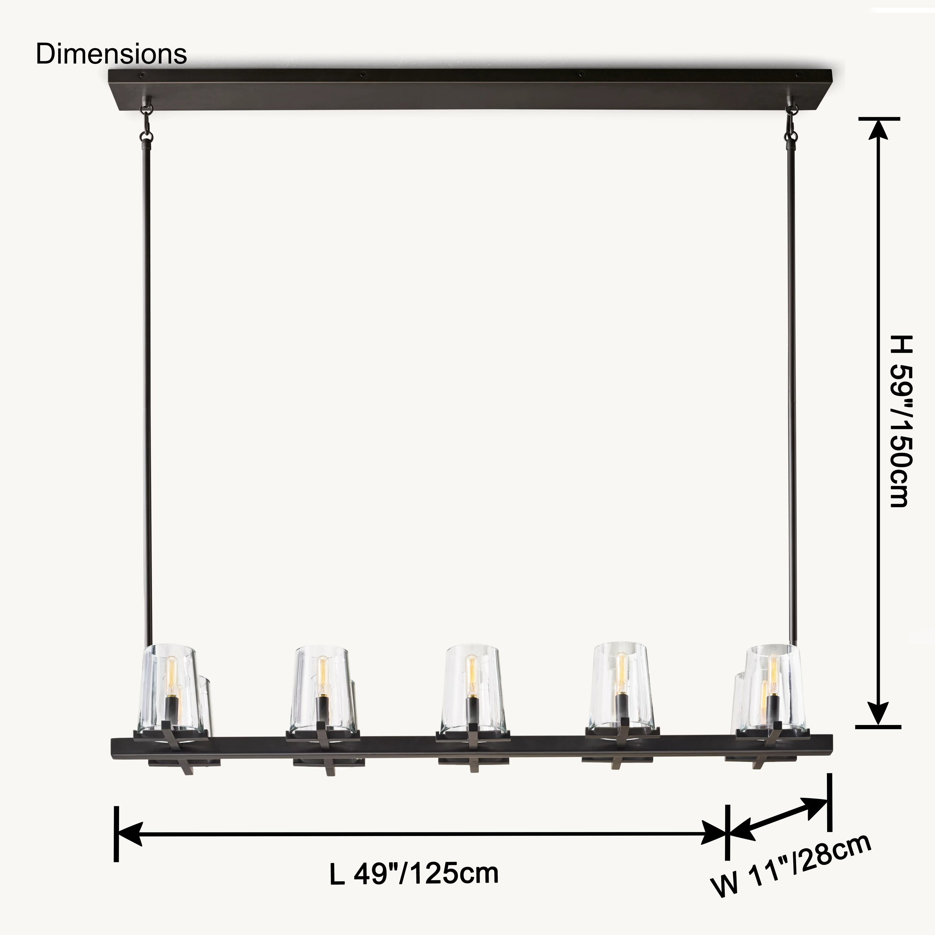 WOW Candle Linear Chandelier-wow2930
