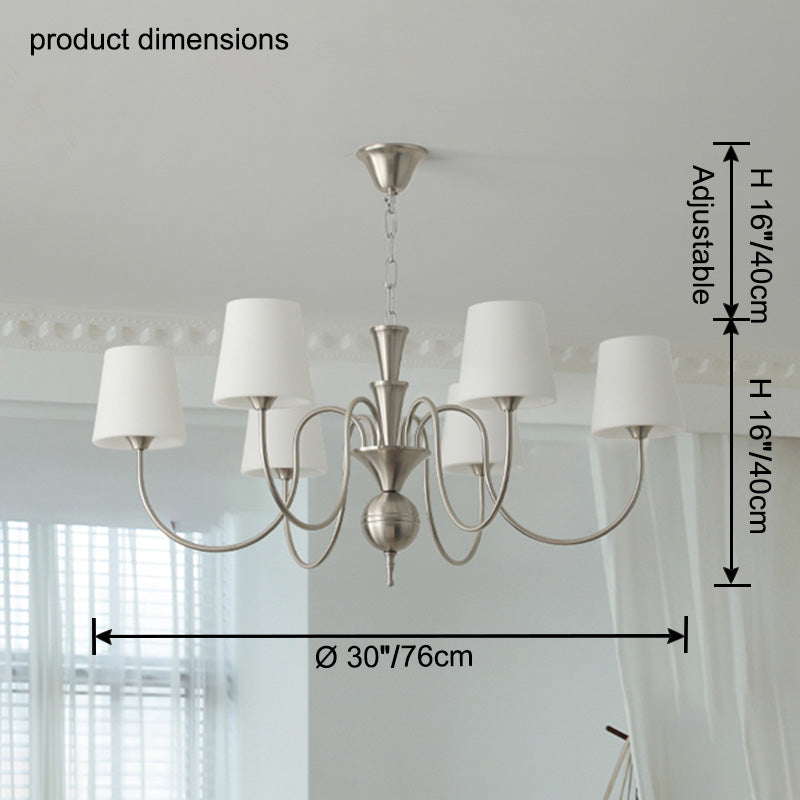 WOW Glass Shaded Arm Chandelier-wow2946