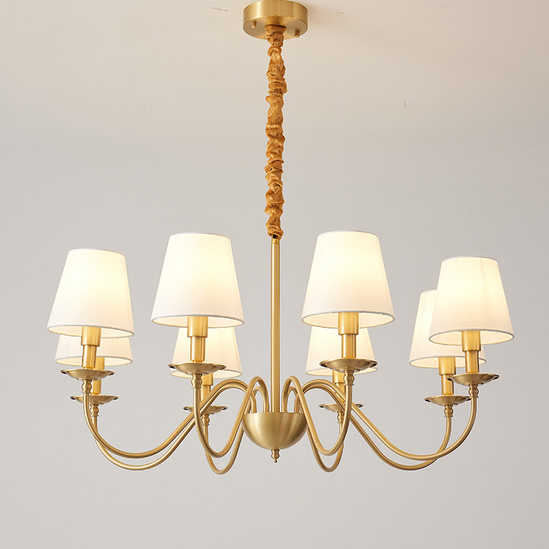 WOW Gold Fabric Shaded Chandelier-wow2951