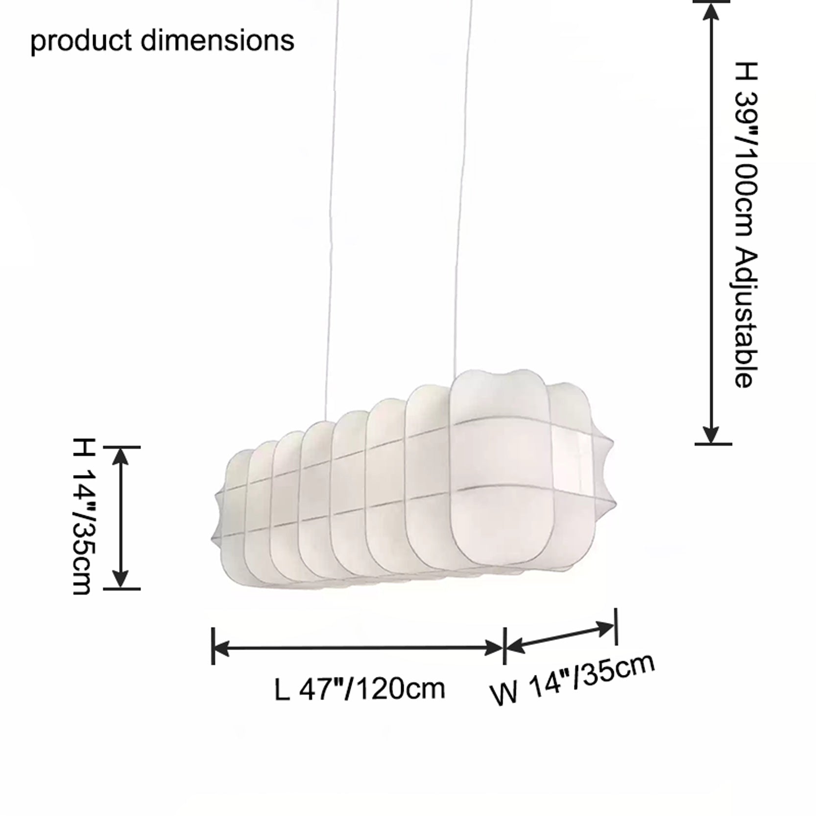 WOW Rectangular Fabric Chandelier-wow2957