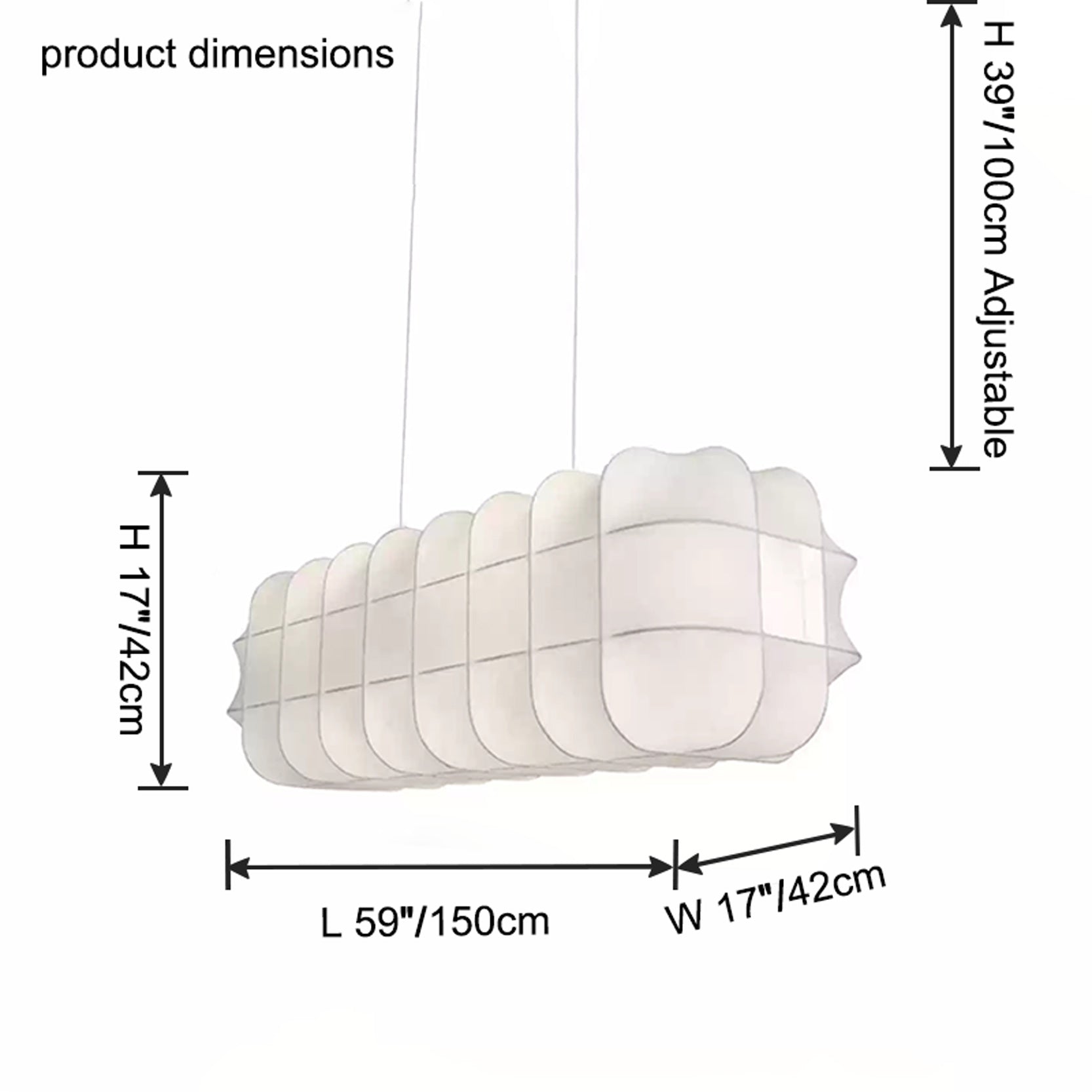 WOW Rectangular Fabric Chandelier-wow2957