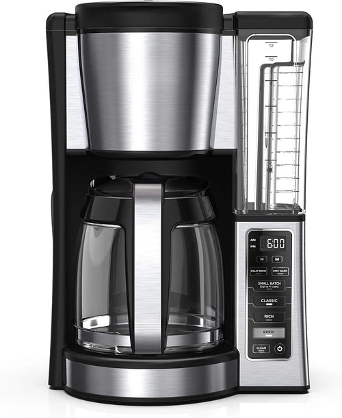 12-Cup Programmable Coffee Brewer, 2 Brew Styles, Adjustable Warm Plate, 60oz Water Reservoir, Delay Brew - Black/Stainless Steel