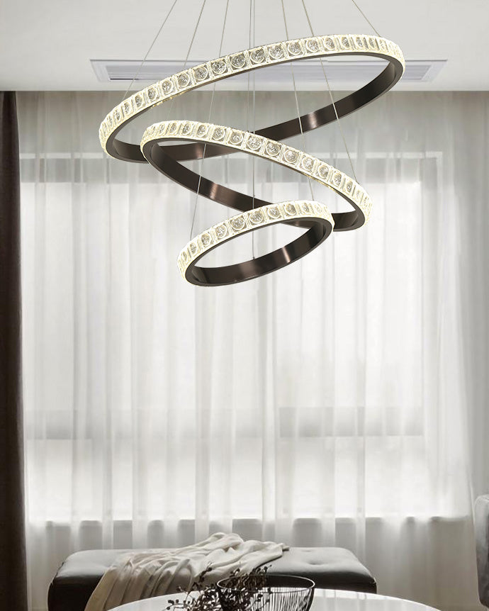 WOW Tiered Ring Led Crystal Chandelier-wow2549b