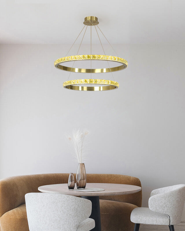 WOW Tiered Ring Led Crystal Chandelier-wow2549b