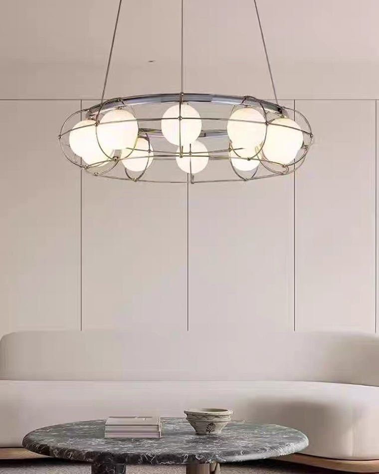 WOW Frosted Glass Ball Round Chandelier-wow2791