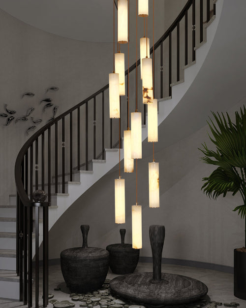 WOW Cascading Cylinder Alabaster Chandelier-wow2827