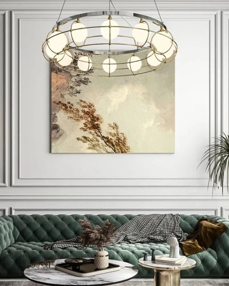 WOW Frosted Glass Ball Round Chandelier-wow2791