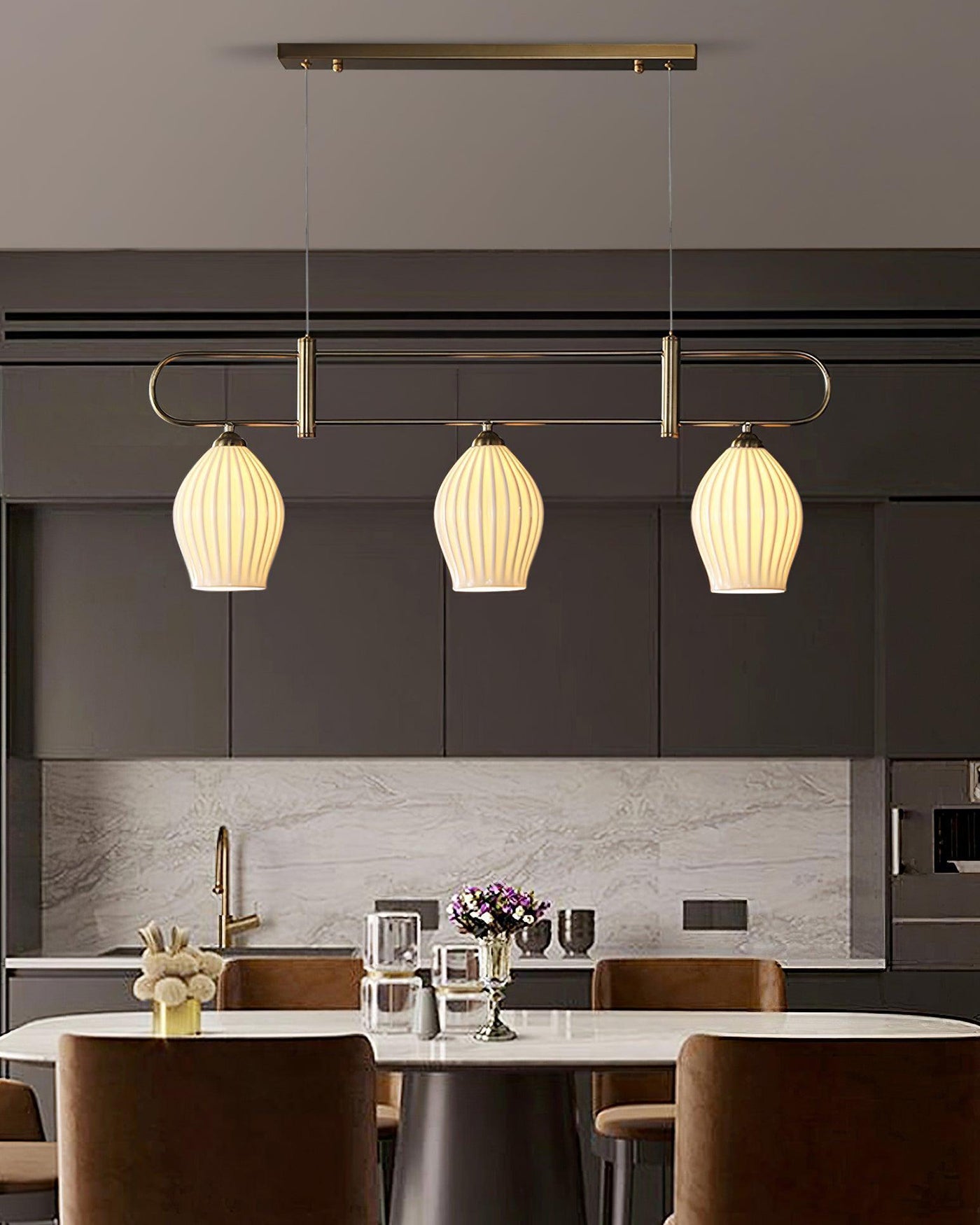 WOW Ceramic Bud Linear Chandelier-wow2121b