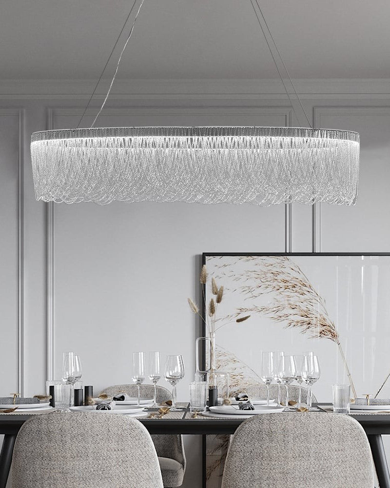 WOW Silver Fringe Round Chandelier-wow2643