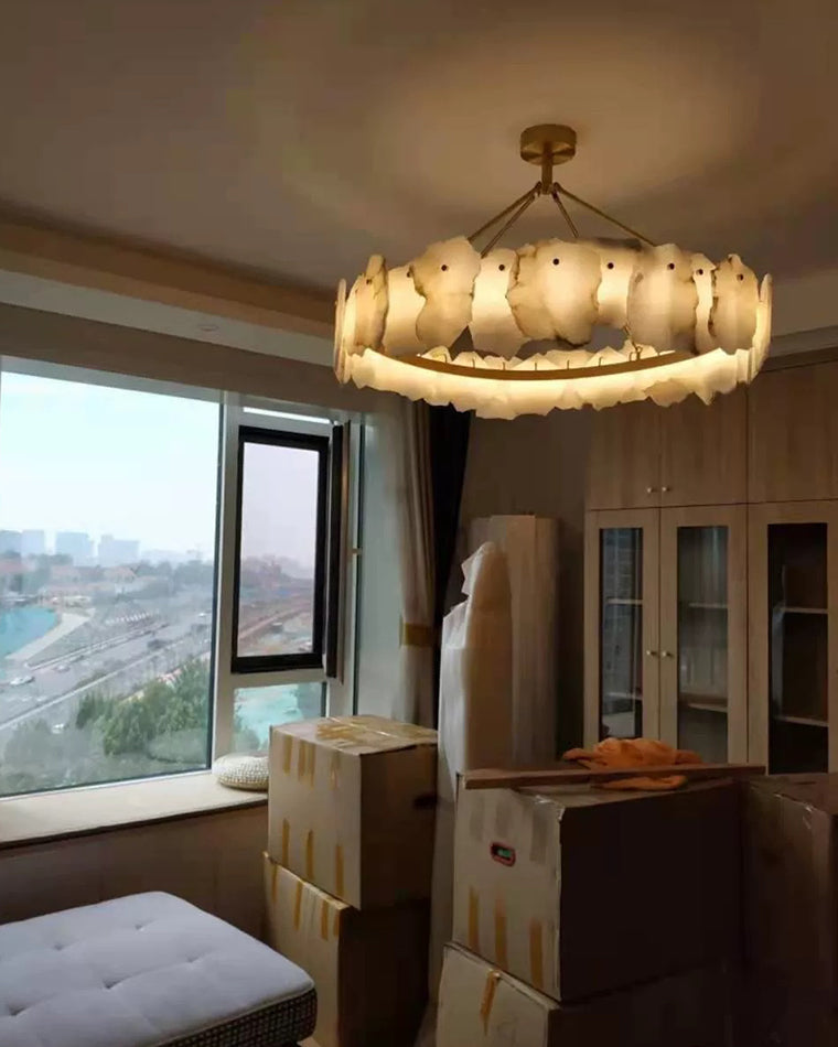 WOW Alabaster Round Chandelier-wow2392a
