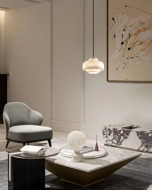 WOW Drum Alabaster Pendant Light-wow2841
