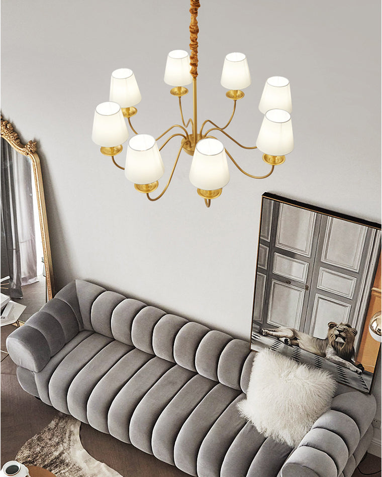 WOW Gold Fabric Shaded Chandelier-wow2951