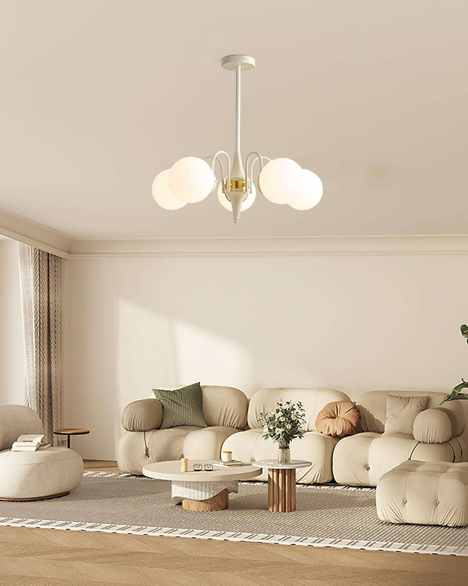 WOW White Glass Globe Arm Chandelier-wow2624