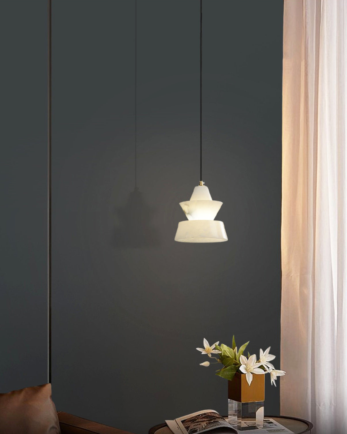 WOW Hat Shaded Alabaster Pendant Light-wow2896