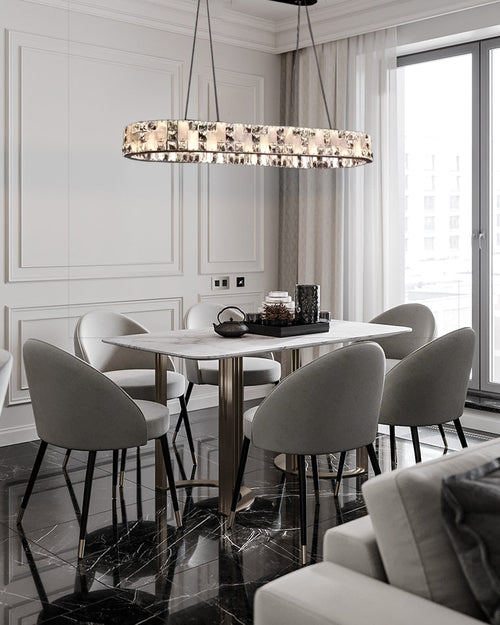WOW Oval Crystal Alabaster Chandelier-wow2739