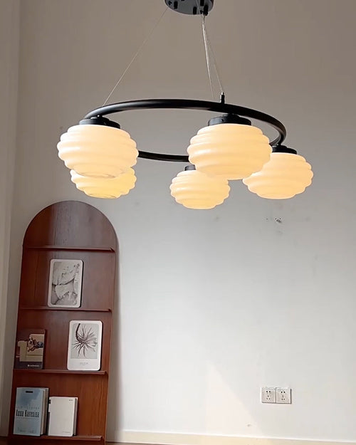 WOW Fluted Glass Globe Round Chandelier-wow2767
