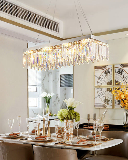WOW Rectangular Silver Crystal Chandelier-wow2702