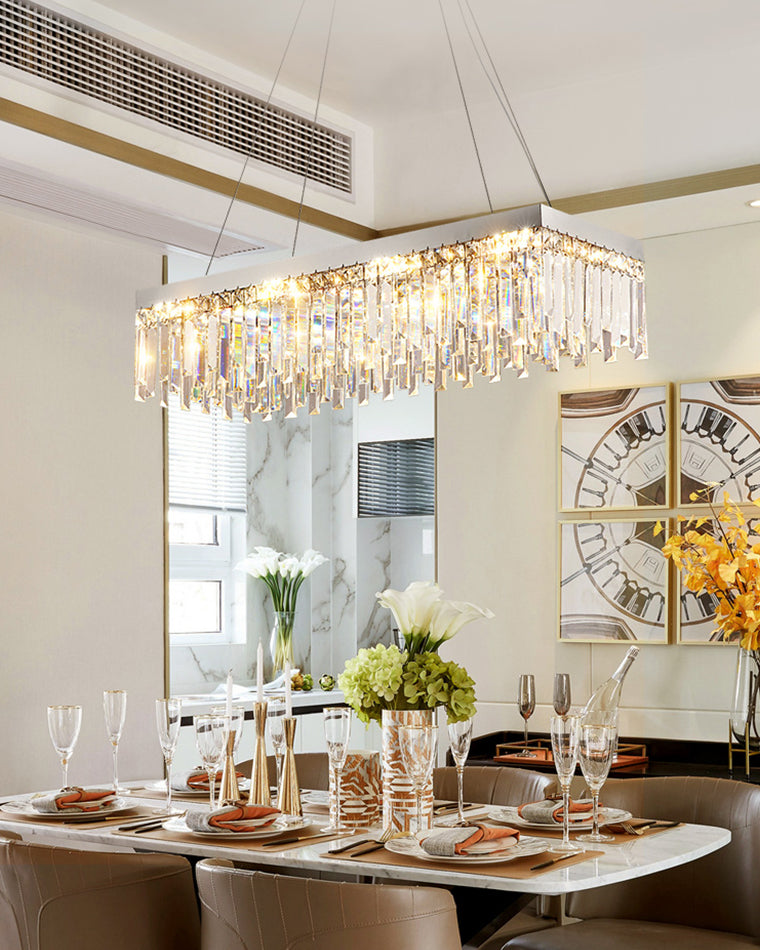 WOW Rectangular Silver Crystal Chandelier-wow2702