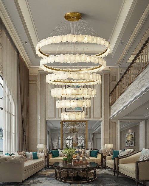 WOW Tiered Circular Alabaster Chandelier-WOW2671