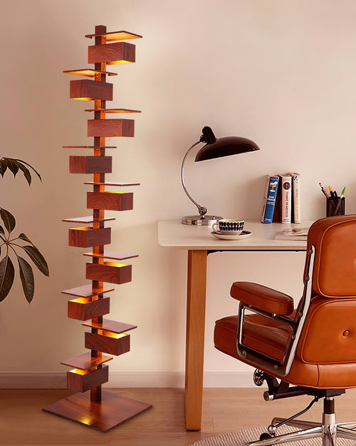 WOW Column Walnut Floor Lamp-wow7110