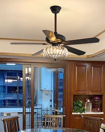 WOW  Vintage Crystal Ceiling Fan Lamp-wow5122