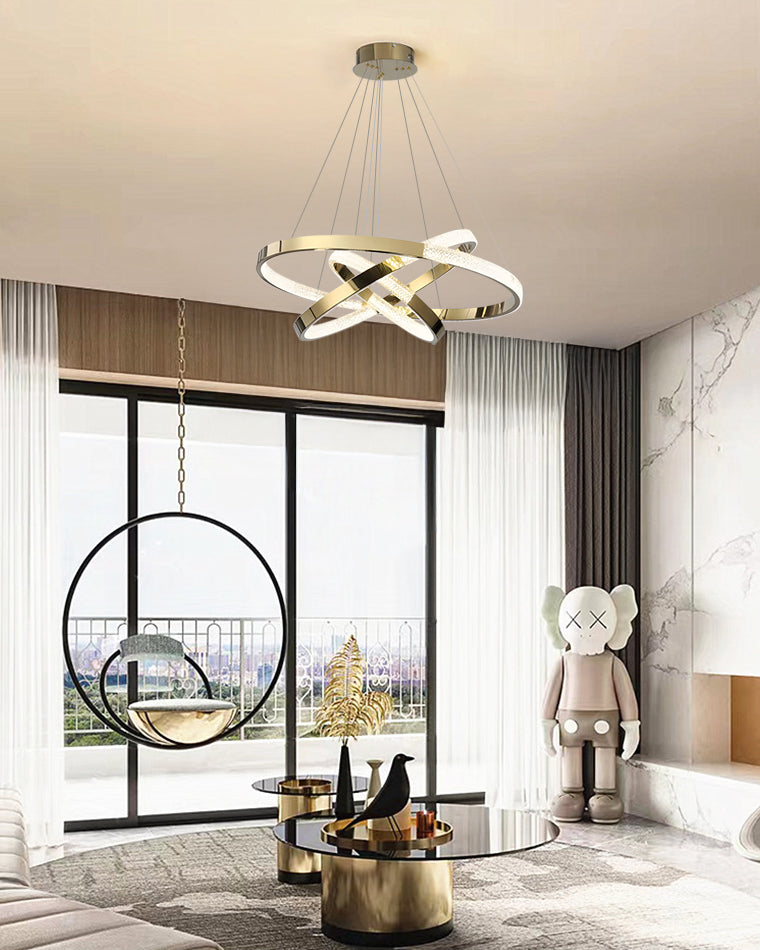 WOW Gold Tiered Ring led Chandelier-wow2796