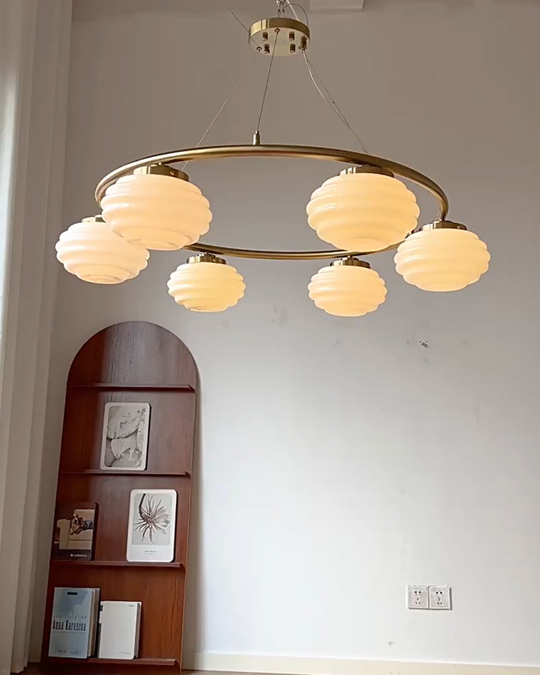 WOW Fluted Glass Globe Round Chandelier-wow2767