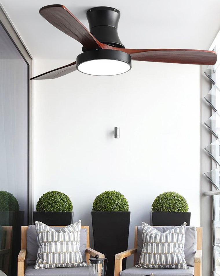 WOW 3 Wood Blade Hugger Ceiling Fan Lamp-wow5120