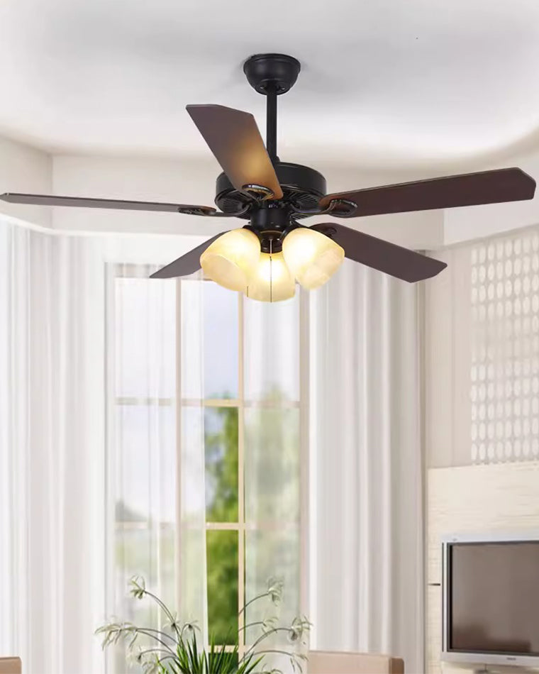 WOW Vintage Glass Ceiling Fan Chandelier-wow5121
