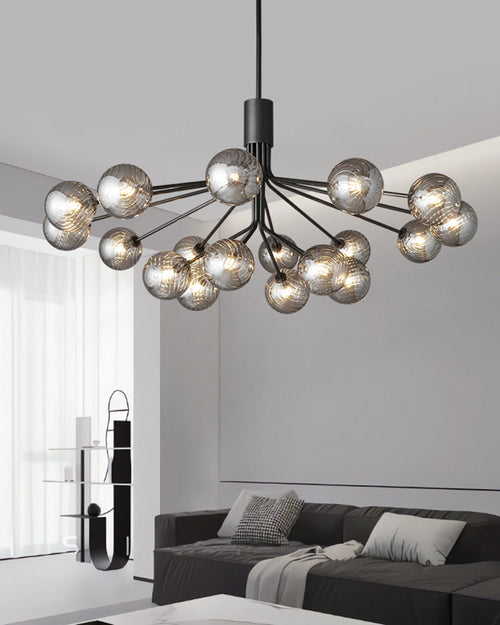 WOW Glass Globe Brass Chandelier-wow2372