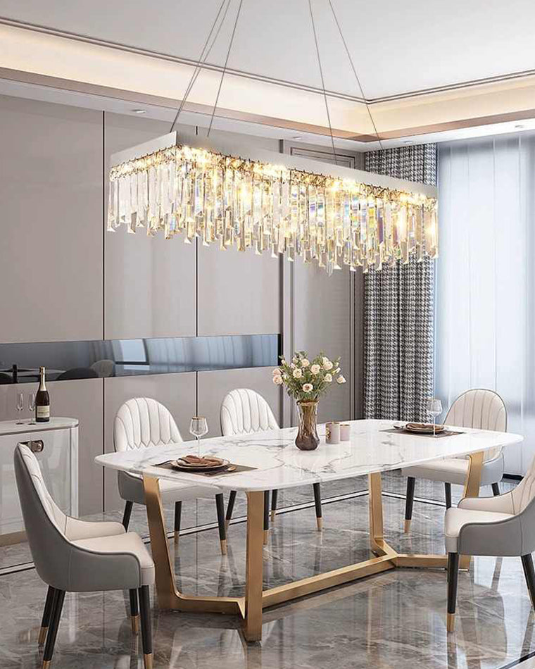 WOW Rectangular Silver Crystal Chandelier-wow2702