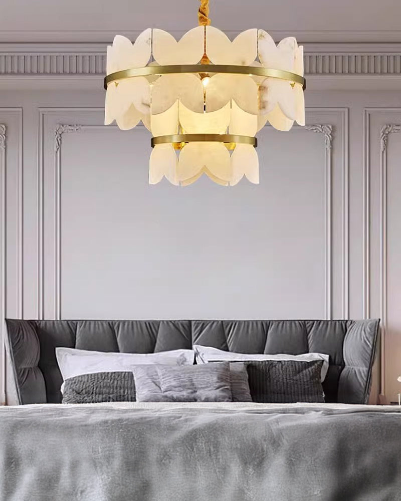 WOW Butterfly Tiered Alabaster Chandelier-wow2851