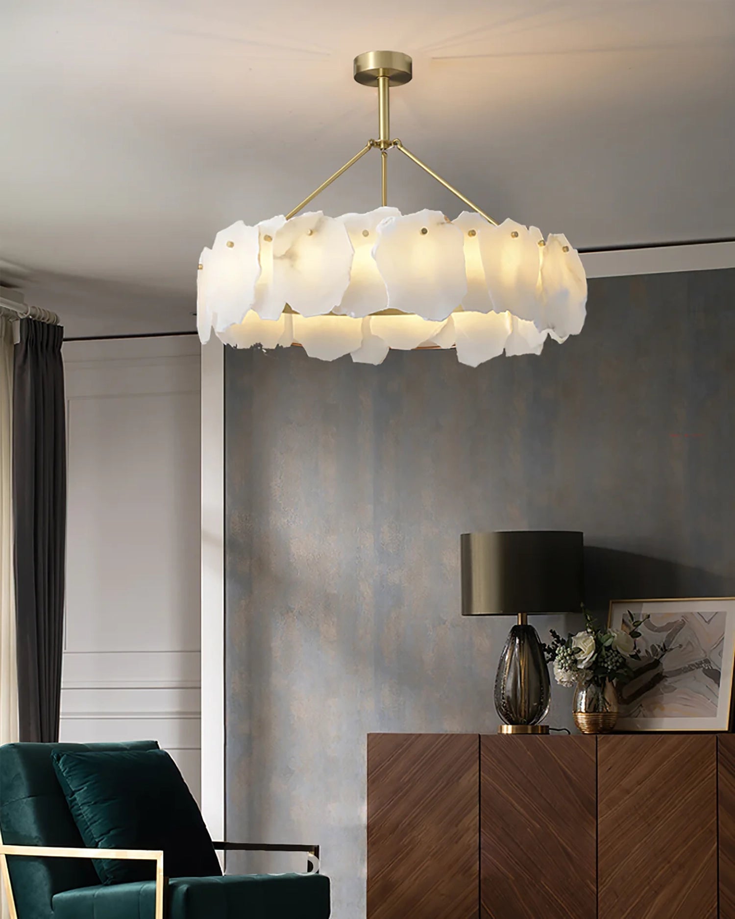 WOW Alabaster Round Chandelier-wow2392a