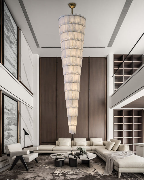 WOW Long Cascading Alabaster Staircase Chandelier-wow2927