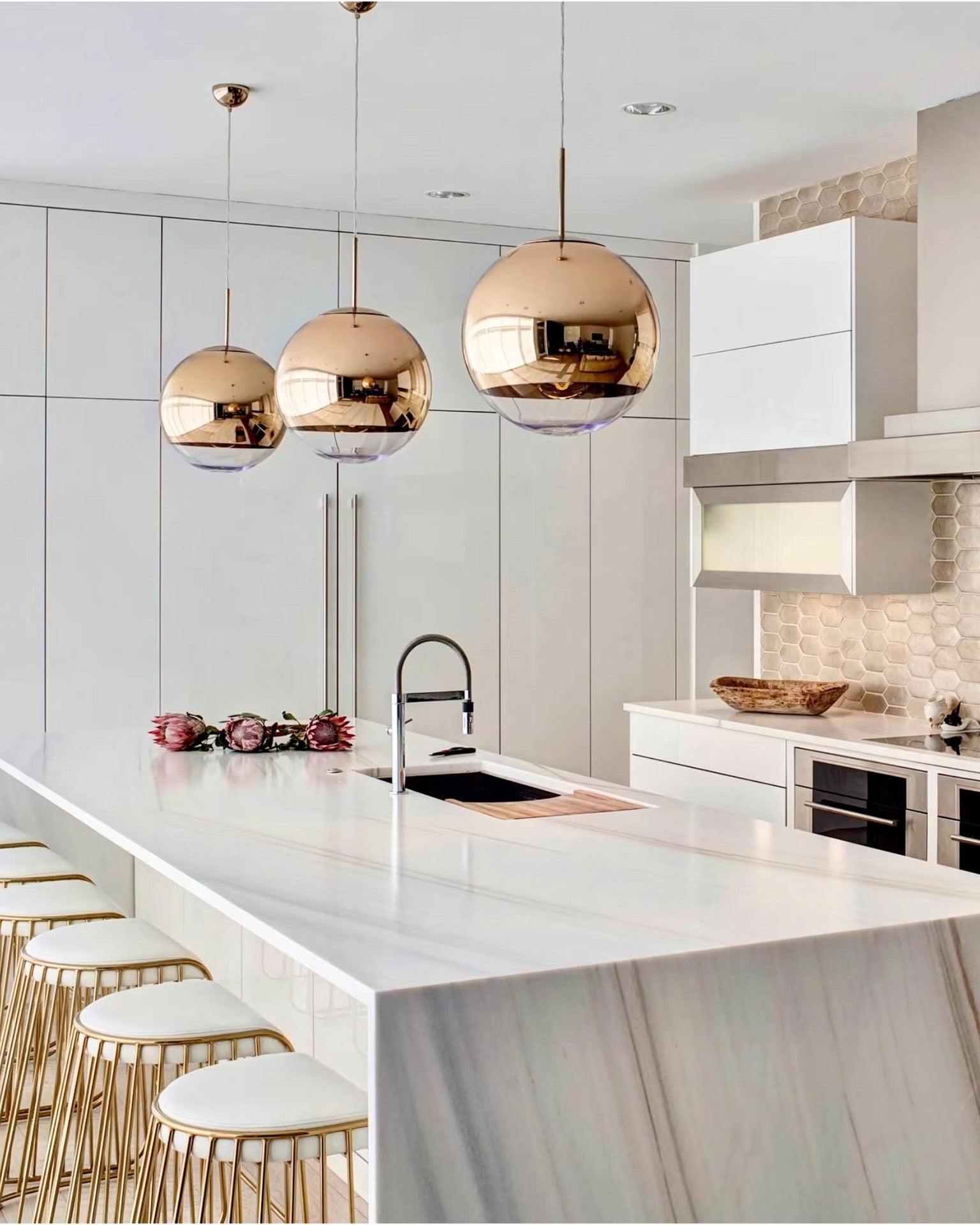 WOW Gold Chrome Globe Pendant Light-wow2691