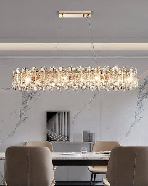 WOW Gold Crystal Long Oval Chandelier-wow2403