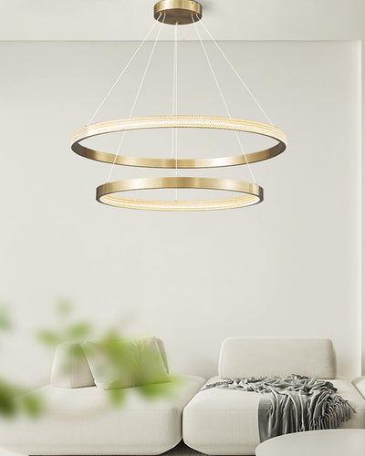 WOW Tiered Circular Led Brass Chandelier-wow2347