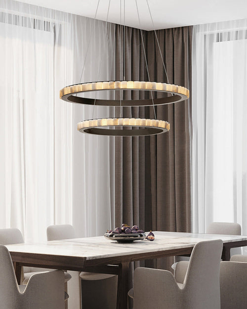 WOW Tiered Circular Alabaster Chandelier-WOW2858
