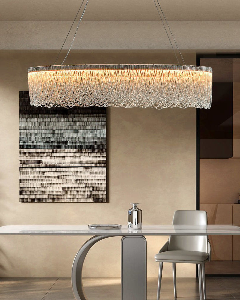 WOW Silver Fringe Round Chandelier-wow2643