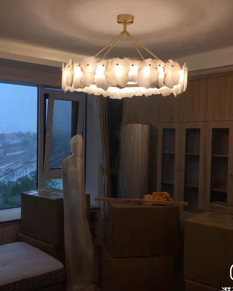 WOW Alabaster Round Chandelier-wow2392a