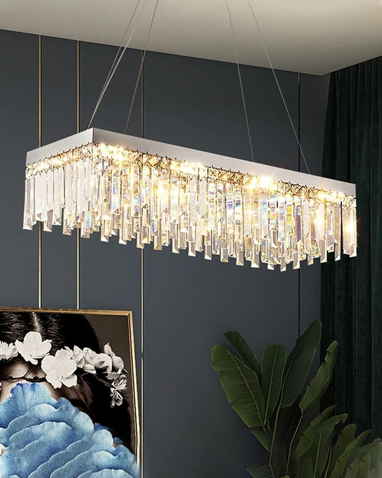 WOW Rectangular Silver Crystal Chandelier-wow2702