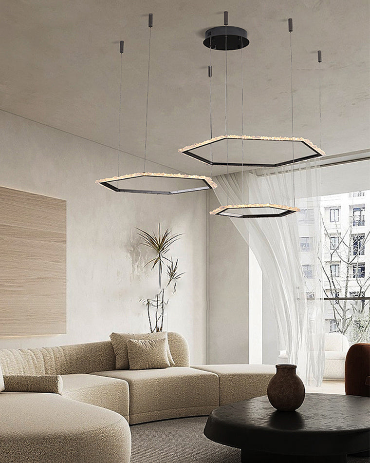 WOW Three Hexagon Crystal Chandelier-wow2711