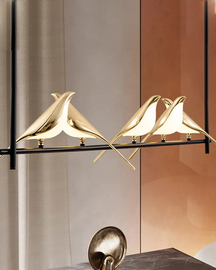 WOW Gold Bird Linear Chandelier-wow2512b