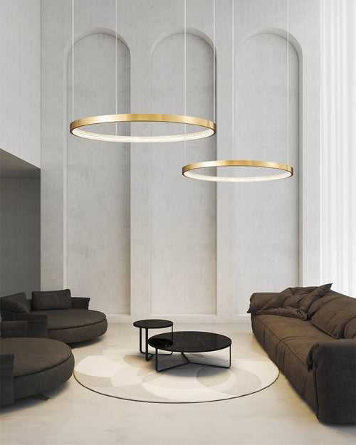WOW Tiered Circular Led Brass Chandelier-wow2345