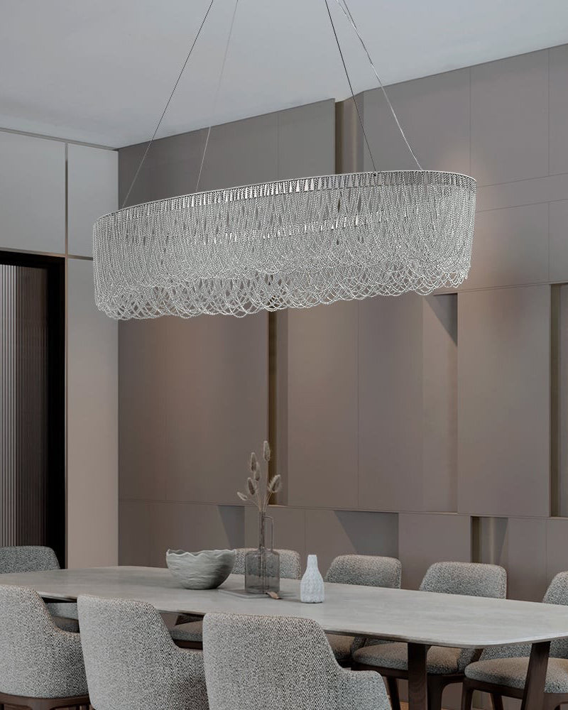 WOW Silver Fringe Round Chandelier-wow2643