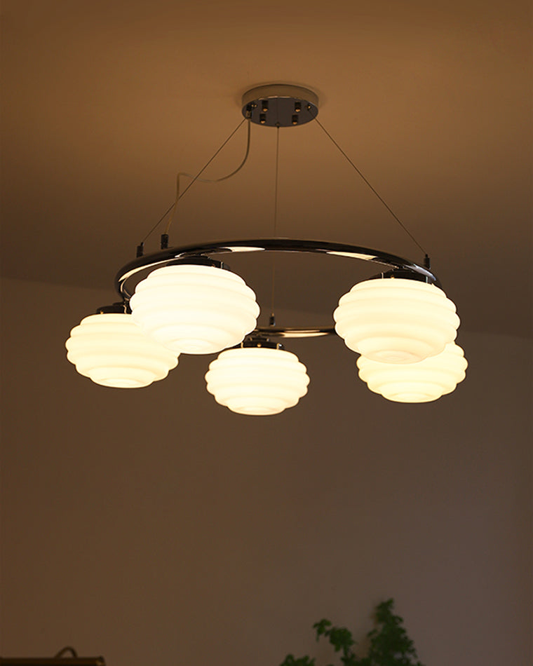 WOW Fluted Glass Globe Round Chandelier-wow2767