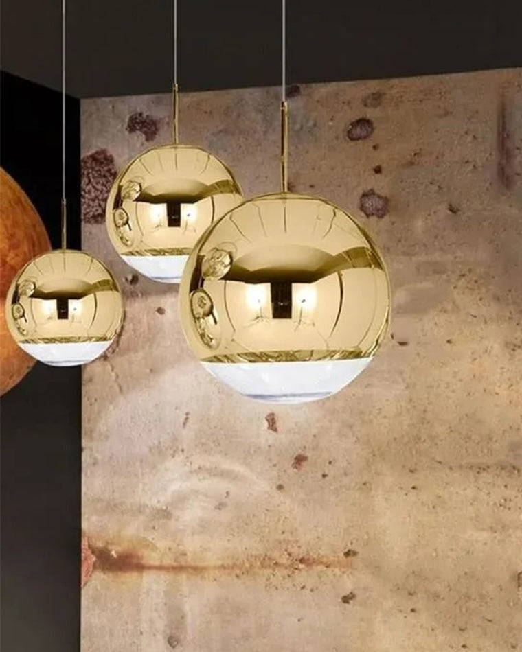 WOW Gold Chrome Globe Pendant Light-wow2691